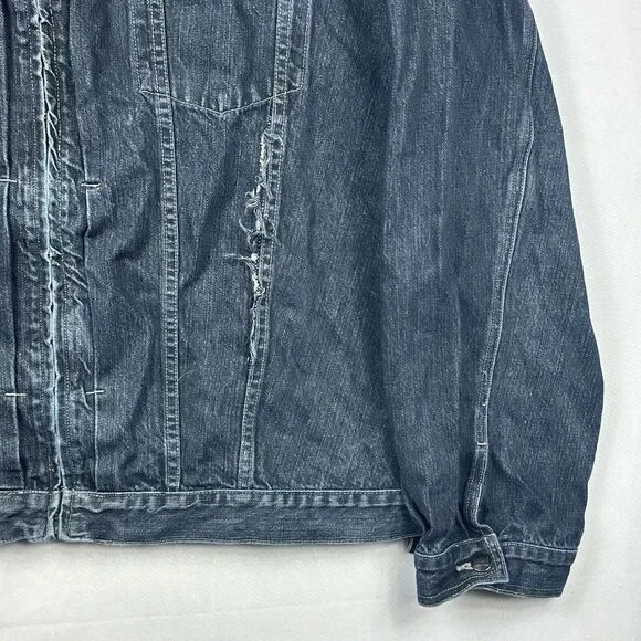 Vintage Marithe Francois Girbaud Jean Jacket Blue‎ Denim Mens 3XL Full Zip Y2K